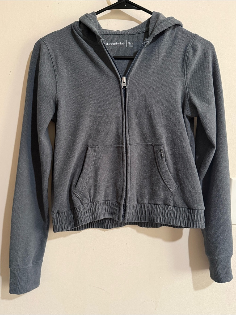 Abercrombie & Fitch Kids Gray Full-Zip Hooded Sweatshirt
